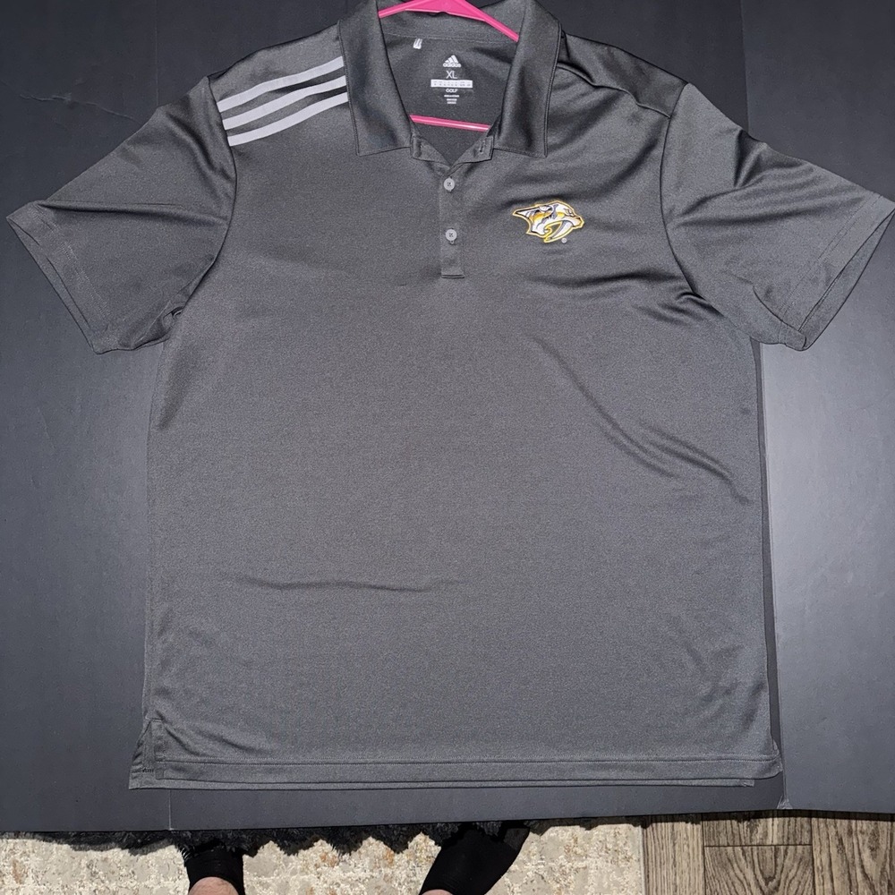 Men's XL adidas Nashville Predators NHL Performance Golf Polo Hockey Official
